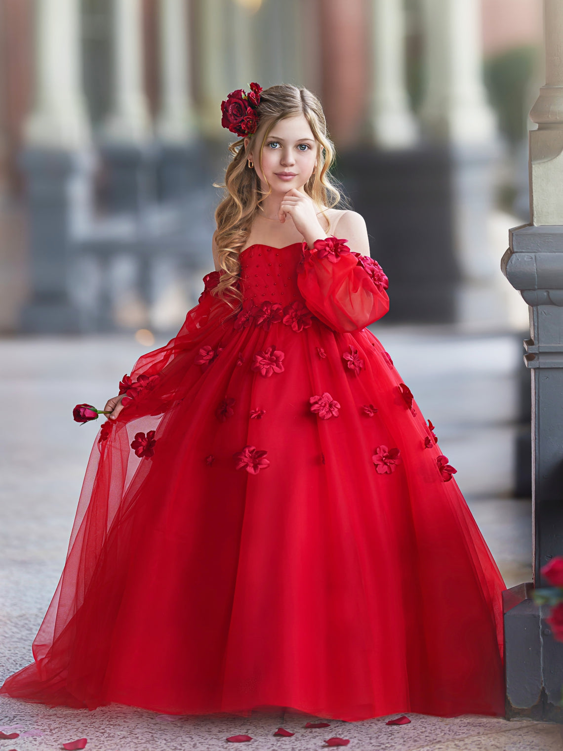 3D Flower Princess Ball Gown Flower Girl Dresses LalaMira